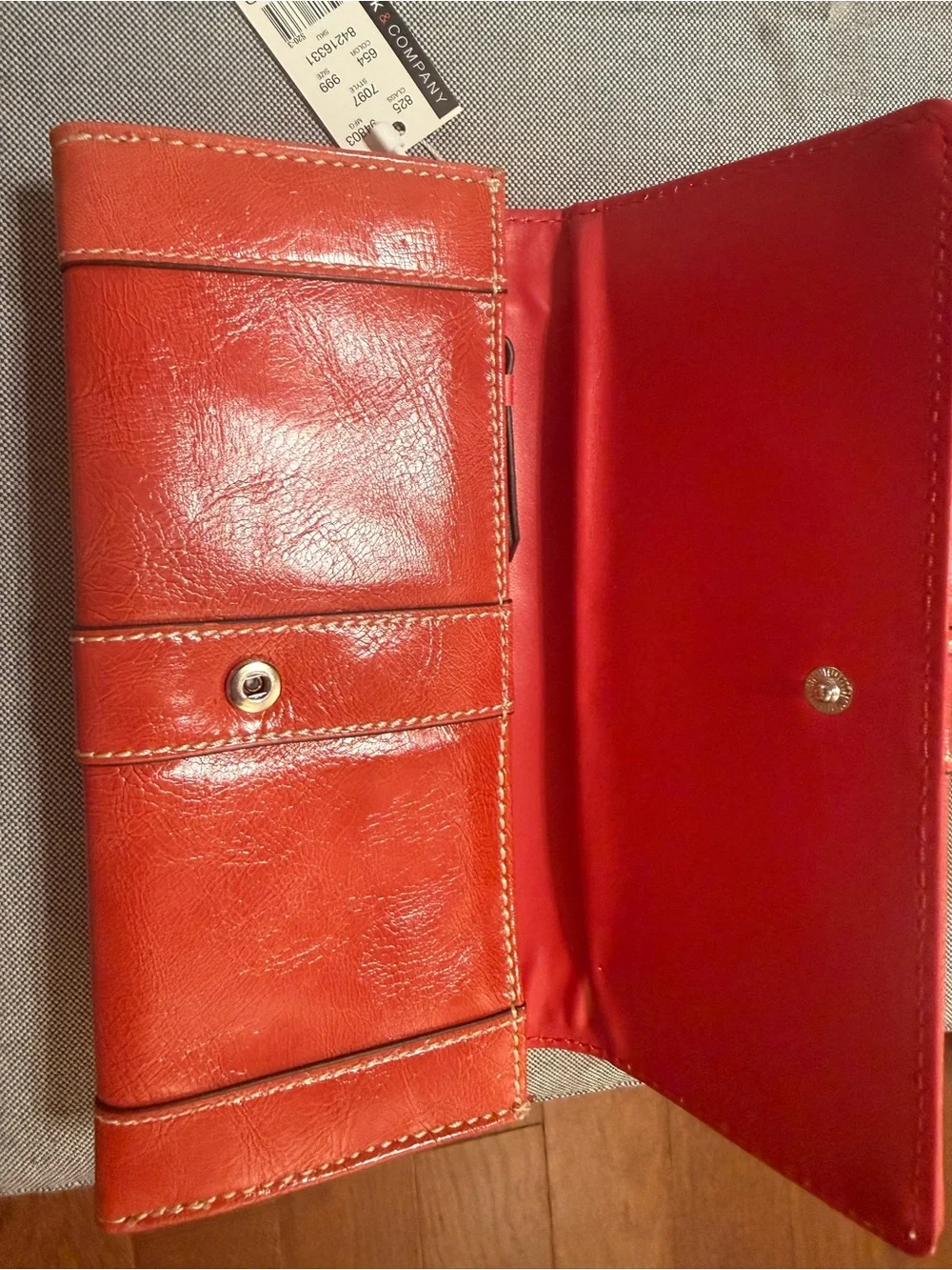 New York & Company Red Leather Trifold Wallet